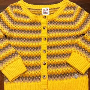 COPY - Roxy Y2K Cali girl Yellow Geometric Print Wool blend Cardigan Core Sweat…